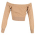 Women's Alexander Wang Sheer Yoke Cropped Cardigan in Brown Wool
