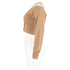 Women's Alexander Wang Sheer Yoke Cropped Cardigan in Brown Wool