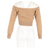 Women's Alexander Wang Sheer Yoke Cropped Cardigan in Brown Wool