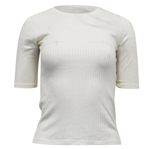 Women's Reformation Ribbed Top in White Cotton