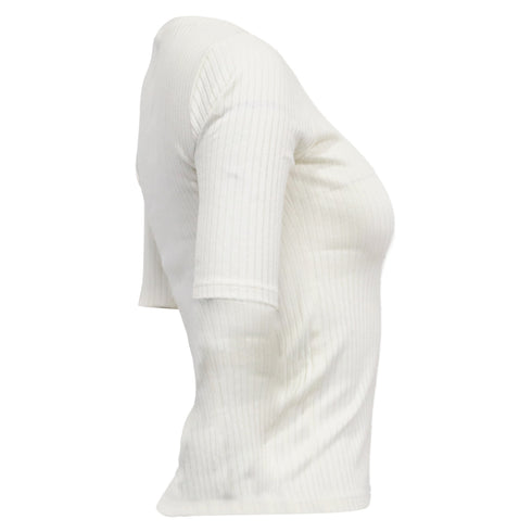 Women's Reformation Ribbed Top in White Cotton
