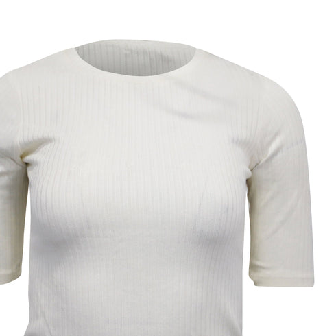 Women's Reformation Ribbed Top in White Cotton