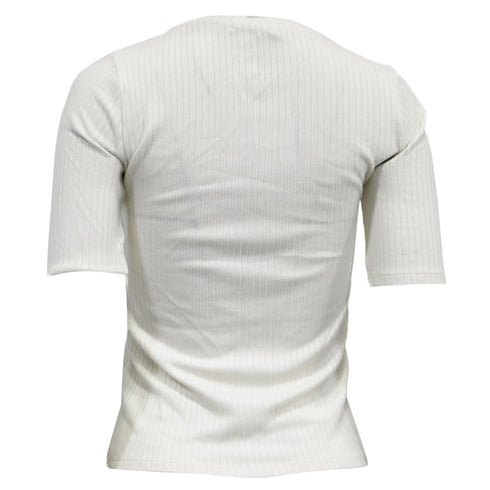 Women's Reformation Ribbed Top in White Cotton