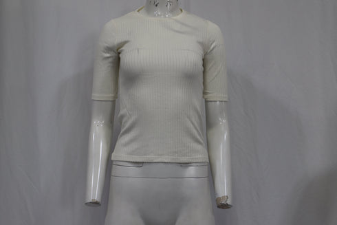 Women's Reformation Ribbed Top in White Cotton