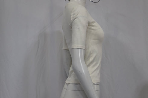 Women's Reformation Ribbed Top in White Cotton