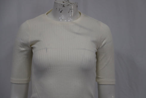 Women's Reformation Ribbed Top in White Cotton