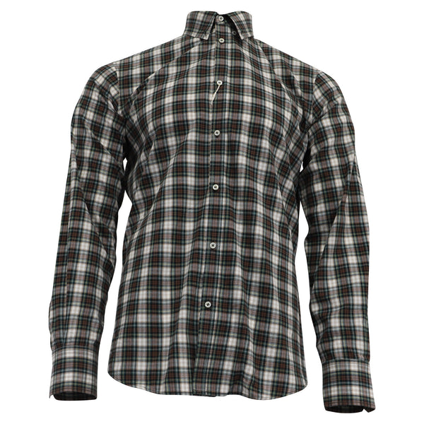 Men's Dsquared2 Plaid Long Sleeve Shirt in Multicolor Cotton