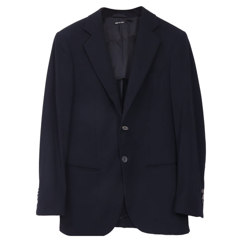 Men's Giorgio Armani Textured Single-Breasted Blazer in Navy Blue Wool