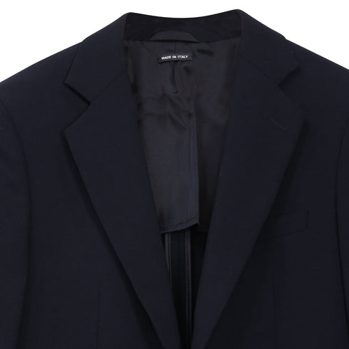 Men's Giorgio Armani Textured Single-Breasted Blazer in Navy Blue Wool
