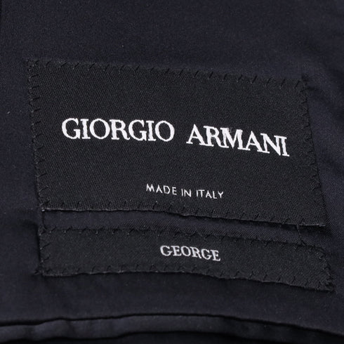 Men's Giorgio Armani Textured Single-Breasted Blazer in Navy Blue Wool