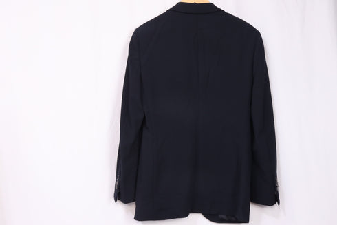 Men's Giorgio Armani Textured Single-Breasted Blazer in Navy Blue Wool