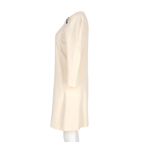 Women's Chloé Button Detail Dress in Beige Acetate