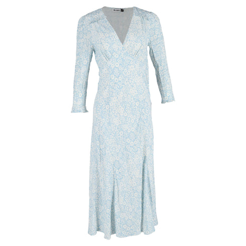 Women's Rixo Clover Midi Dress In Light Blue Viscose