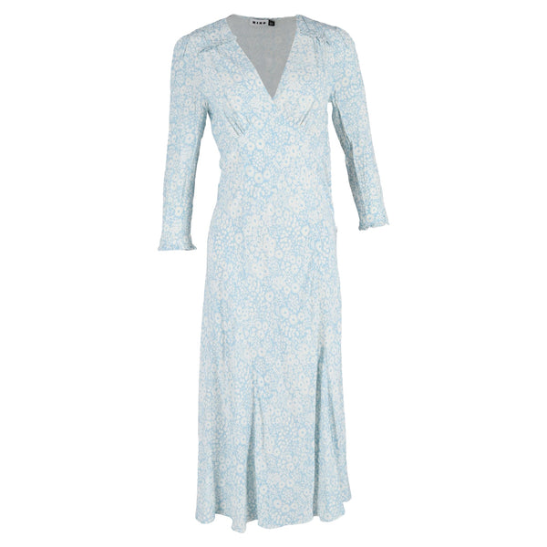 Women's Rixo Clover Midi Dress In Light Blue Viscose