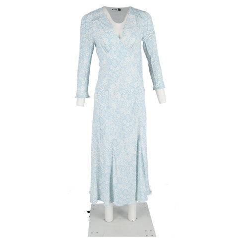 Women's Rixo Clover Midi Dress In Light Blue Viscose