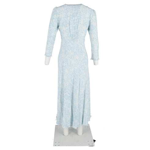 Women's Rixo Clover Midi Dress In Light Blue Viscose