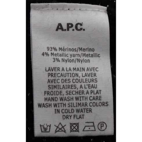 Women's A.P.C. Glittered Button-Embellished Sweater in Black Merino Wool