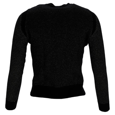 Women's A.P.C. Glittered Button-Embellished Sweater in Black Merino Wool