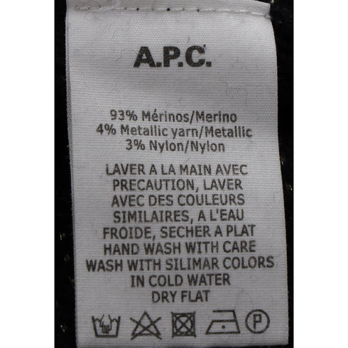 Women's A.P.C. Glittered Button-Embellished Sweater in Black Merino Wool