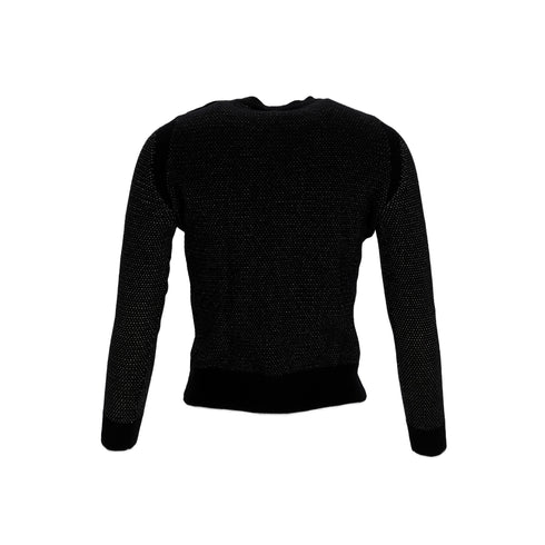 Women's A.P.C. Glittered Button-Embellished Sweater in Black Merino Wool