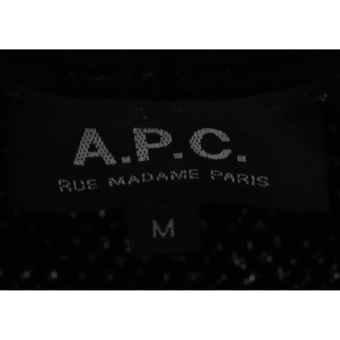 Women's A.P.C. Glittered Button-Embellished Sweater in Black Merino Wool