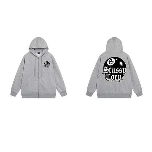 Stussy Hoodie Zip-Up Cardigan Fleece Hooded Sweater