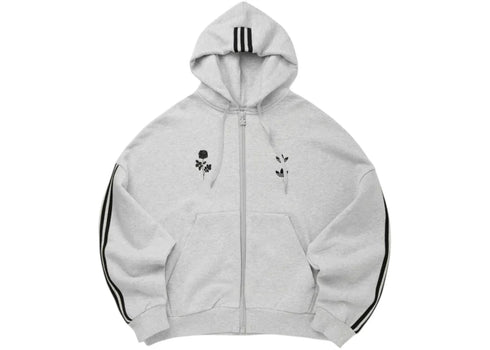adidas x Willy Chavarria Full Zip Logo Hoodie Light Grey