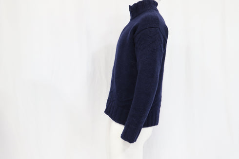 Men's Etro Knitted Zipped Cardigan in Navy Blue Cashmere