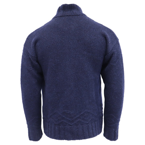 Men's Etro Knitted Zipped Cardigan in Navy Blue Cashmere
