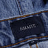 Women's Khaite Ripped High-Rise Straight-Leg Jeans in Blue Cotton Denim