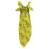 Women's Self-Portrait Pleated Floral-Print Midi Dress in Yellow Polyester