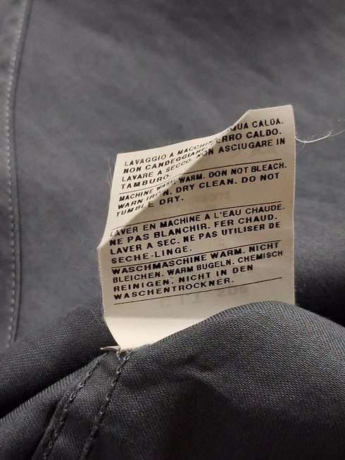 Men's Giorgio Armani Hidden Button Long Sleeve Shirt in Grey Cotton