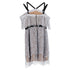 Women's Self-Portrait Floral Lace Off-Shoulder Mini Dress in Grey Polyester