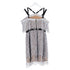 Women's Self-Portrait Floral Lace Off-Shoulder Mini Dress in Grey Polyester