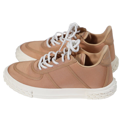 Men's Giuseppe Zanotti Blabber Low Top Trainers in Pink Cotton