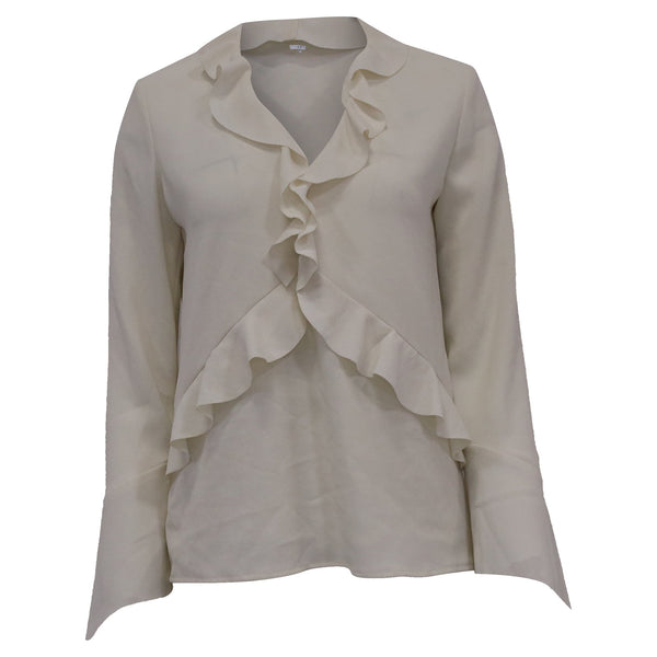 Women's IRO Ruffle Top in White Polyester