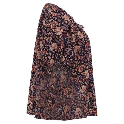 Men's Ulla Johnson Puff Sleeve Peasant Blouse Top in Floral Print Cotton