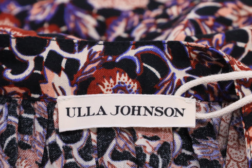 Men's Ulla Johnson Puff Sleeve Peasant Blouse Top in Floral Print Cotton