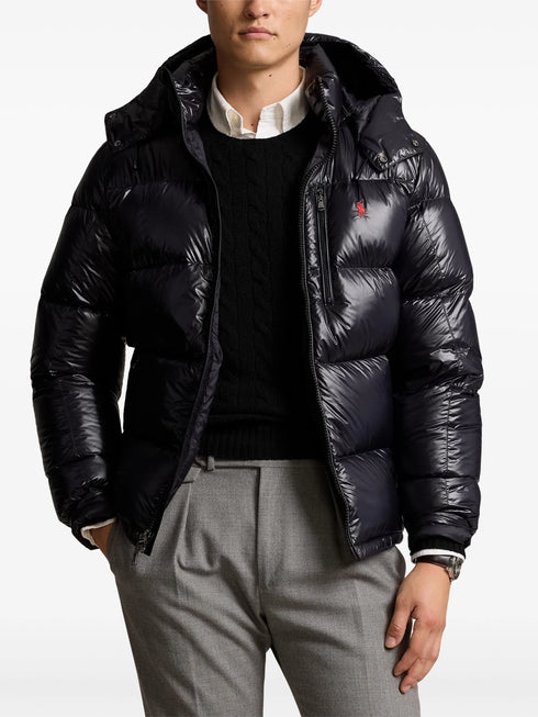 RALPH LAUREN Gorham Hooded Puffer Jacket Shiny Black