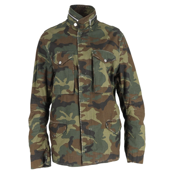 Women's Amiri M-65 Camouflage-Print Field Jacket in Green Cotton