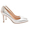 Women's Gianvito Rossi Pointed Toe Pumps in Silver Leather