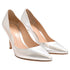 Women's Gianvito Rossi Pointed Toe Pumps in Silver Leather