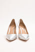 Women's Gianvito Rossi Pointed Toe Pumps in Silver Leather