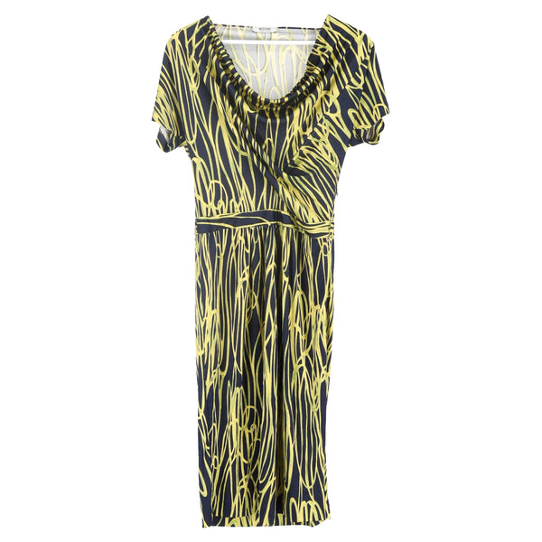 Women's Moschino Cheap & Chic Printed Dress in Navy Silk