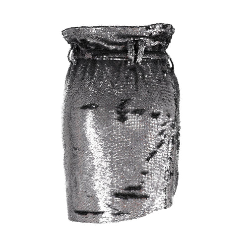 Women's Iro Mini Skirt in Silver Sequins