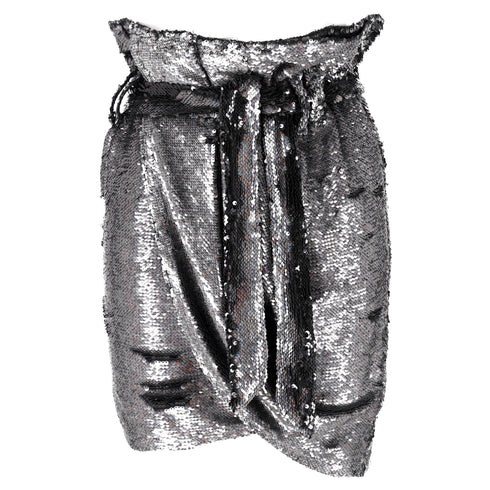 Women's Iro Mini Skirt in Silver Sequins
