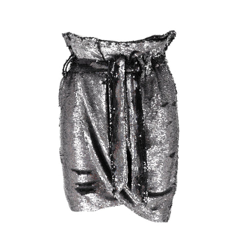 Women's Iro Mini Skirt in Silver Sequins