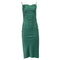 Women's Nanushka Square-Neck Backless Midi Dress in Green Triacetate