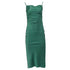 Women's Nanushka Square-Neck Backless Midi Dress in Green Triacetate