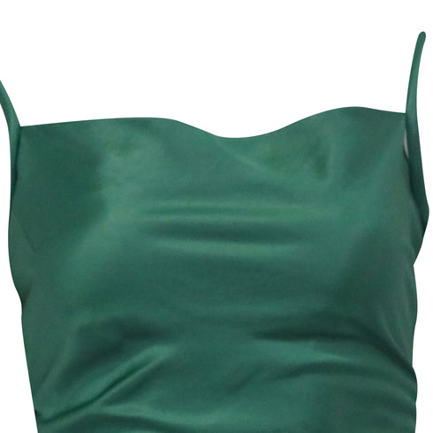 Women's Nanushka Square-Neck Backless Midi Dress in Green Triacetate